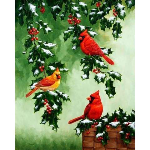 FULL DRILL 5D DIY MNP DOTZ  DIAMOND PAINTING KITS CARTOON SNOW BIRDS