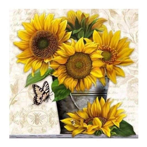 FULL DRILL 5D DIY DIAMOND PAINTING KITS CARTOON YELLOW SUNFLOWERS 30x30
