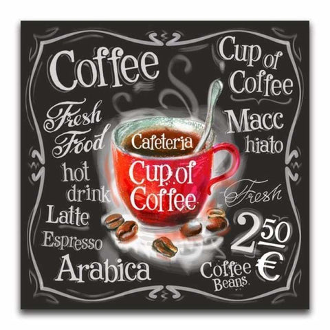 FULL DRILL  5D DIY MNP DOTZ PAINTING  WARM BLACKBOARD CUP COFFEE