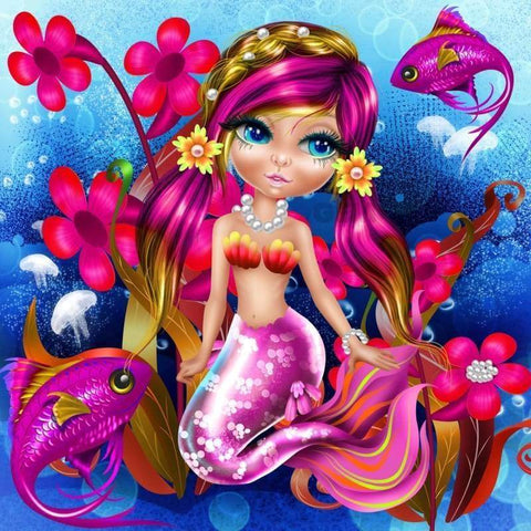 MERMAID & FISH MNP DOTZ  FULL DRILL DIAMOND  PAINTING KIT  30x30