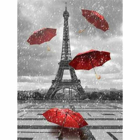MODERN ART EIFFEL TOWER IN THE RAIN FULL DRILL MNP DOTZ 5D DIY DIAMOND PAINTING CROSS STITCH KITS