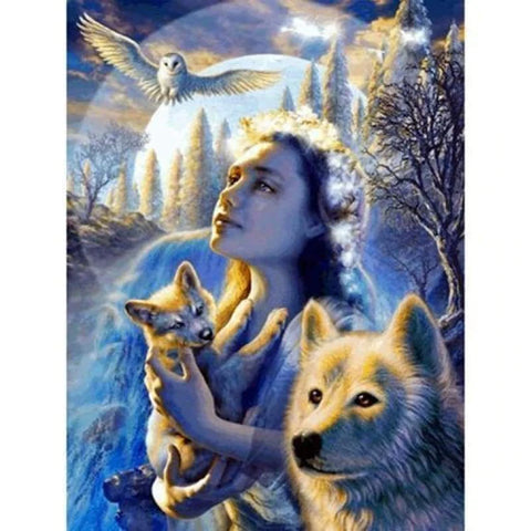 FULL DRILL - 5D DIY DIAMOND PAINTING KITS WINTER ANIMAL WOLF AND BEAUTY EAGLE