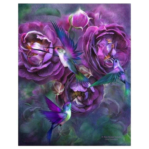 FULL DRILL - 5D DIY DIAMOND PAINTING KITS BEAUTIFUL FLOWERS BIRDS 40x50