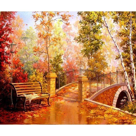 NEW HOT SALE FOREST BRIDGE LANDSCAPE FULL DRILL MNP DOTZ 5D DIY DIAMOND PAINTING KITS