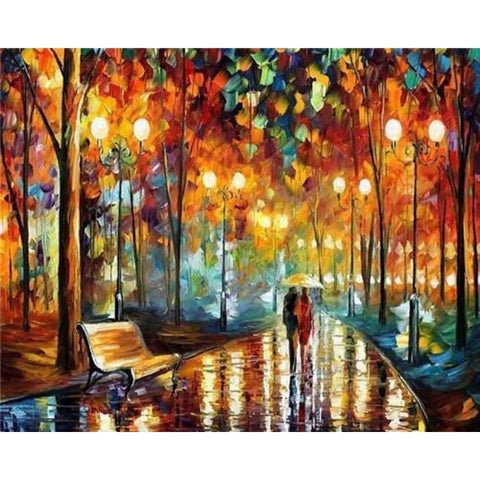 OIL PAINTING STYLE STREET FULL DRILL - 5D RHINESTONE DIY DIAMOND PAINTING KITS