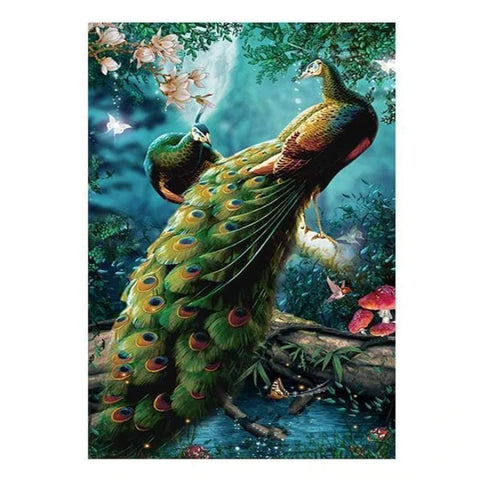 FULL DRILL - 5D DIY DIAMOND PAINTING KITS FANTASY BEAUTIFUL PEACOCK 40x60